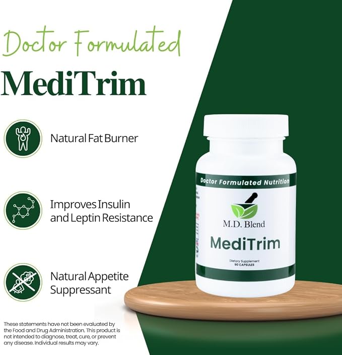 MediTrim Energy Supplements, Metabolism Booster, Supports Vitality, Satiety & Physique Goals, Smooth System Balance Green Coffee Bean, Apple Cider Vinegar, Hibiscus 270 Capsules (Pack of 3)