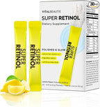 VITALBEAUTIE Super Retinol - Ingestible Liposomal Retinol & Vitamin C 1000mg Powder - Vegan K-Beauty Skin Supplement for Radiant Glass Skin & Tone, Dark Spot Care, 30 Packets