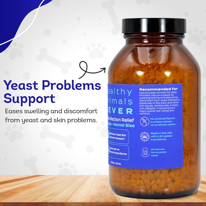 HA4E - Dog Yeast Protection - Homeopathic Support for Yeast Infections - All-Natural Preventive Care for Skin & Ear Health - Tablets, Kennel Size (Extra Large)