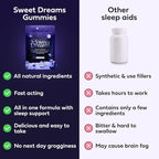 SweetDreams Dream Gummies Natural Sleep Aid for Adults, 5mg Melatonin, Magnesium, & L-Theanine - Vegan Gummy Supplement - Melatonin Gummies for Deeper Sleep (60 Count - Lullaby Berry)