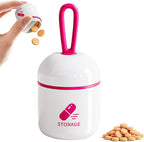 Keychain Pill Holder, Small Pill Box Case Container Organizer for Purse, Pink Pill Organizer, Silicone Seal Moisture Proof Mini Pill Bottle for Outdoor Camping Travel Jewelry（Pink）
