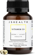 JSHealth Vitamin D3 1000IU Supplement. Vegan D3 Vitamins Support Bone Health, Muscle Strength, Heart Health, Immune Support. Vegan. By Nutritionist Jessica Sepel (60 Tablets)