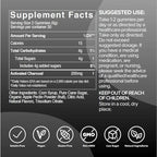 Gumi Nutrition Coconut Activated Charcoal Gummies - Charcoal Supplements for Detox, Oral Health & Gut Health - 200mg Gummy Vitamin - Gluten Free, Vegan & Non GMO - Natural Açaí Flavor (60 Count)