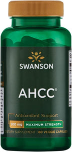 Swanson Maximum Strength AHCC Mushroom Extract Immune Support Supplement for Adults Seeking Natural Immune Defense - 500 mg (60 Vegan Capsules)