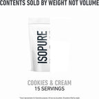 Isopure Zero Carb 100% Pure Whey Isolate Protein Powder, Gluten Free, With Vitamins, Cookies & Cream, 25g Protein Per Serving, 1 Lb, 15 Servings (Packaging May Vary)