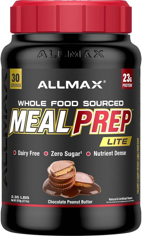 ALLMAX Nutrition MealPrep Lite Whole-Food Protein Powder, Dairy-Free, Keto-Friendly, 23g Protein, 30 Servings (Chocolate Peanut Butter)