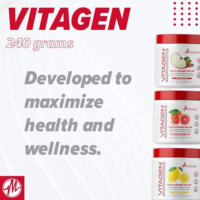 Metabolic Nutrition Vitagen, Vitamin Adaptogen Complex, 240 g, Health & Wellness Solution (Lemonade)