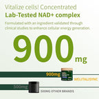 Premium NAD+ Supplement - Nicotinamide Riboside & Resveratrol 900mg – Fast-Absorbing Cellular Renewal Capsules for Energy, Anti-Aging & Brain Health – Vegan, Non-GMO, 200 C