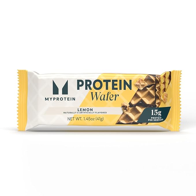 Myprotein Crispy Protein Wafers | 15g Protein | Box of 10 | Lemon | High Protein Snack Bar | Milk & Whey Isolate | Low Sugar