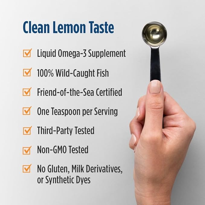 Nordic Naturals Omega-3D, Lemon Flavor - 8 oz - 1560 mg Omega-3 + 1000 IU Vitamin D3 - Fish Oil - EPA & DHA - Immune Support, Brain & Heart Health, Healthy Bones - Non-GMO - 48 Servings