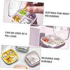 1Pc Mini Portable Medicine Storage Container Travel Case with Compartments Lightweight and Durable for Storing Pills Jewelry and More for Home Office