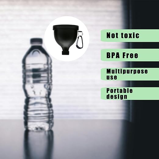 2 Pack Protein Powder Container to Go - Mini Funnel with Keychain and Keyring, Water Bottle Funnel for Shakers (100ml)