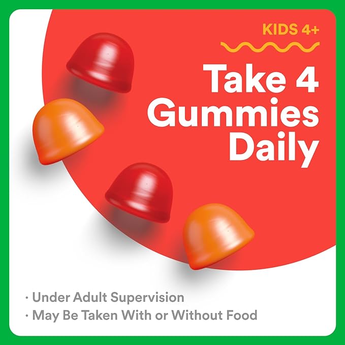 SmartyPants Organic Kids Multivitamin Gummies: Omega 3 (ALA), Beta Carotene, Vitamin B12, B6, A, K & Zinc for Immune Support, Biotin, Vegetarian, Three Fruit Flavors, 120 Count (30 Day Supply)