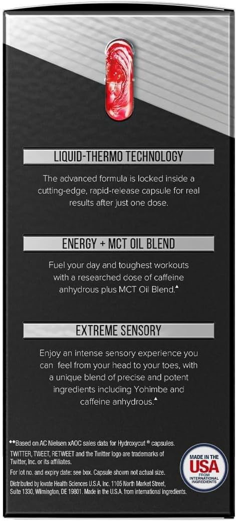 Hydroxycut Advanced - 60 Rapid-Release Liquid Capsules - Thermogenic Calorie Burn, Maximize Energy - for Women & Men