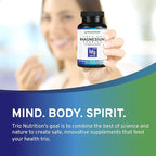 Trio Nutrition Magnesium Complex 90 Day Supply 420 mg | Natural Calm, Relax, Stress Relief, and Muscle Recovery |Magnesium Glycinate Supplement with Vitamin B6 for Rapid Absorption*