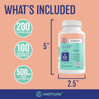 WELMATE - Daily Probiotic Supplement (200 Capsules) Saccharomyces Boulardii 500mg - 24/7 Digestive Support, Immune Support - 10 Billion CFU - Over-The-Counter Medication - Vegan, Gluten Free, Non GMO