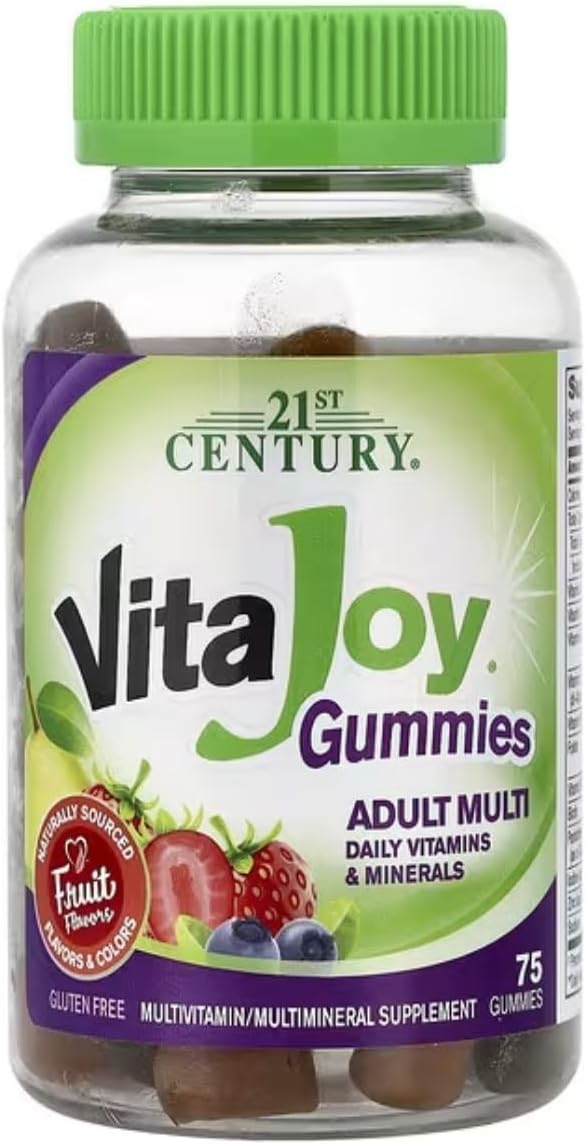 21st Century Vitajoy Multi Gummies Plus Extra D3, Orange, Cherry and Strawberry, 75 Count