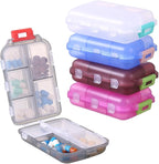1Pack Travel Pill Organizer - 10 Compartments Pill Case, Compact and Portable Pill Box, Perfect for On-The-Go Storage, Pill Holder for Purse Brown
