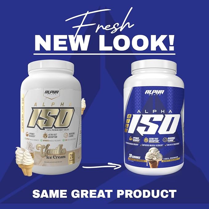 Alpha Supps ISO, Low Carb 100% Whey Protein Isolate Powder, 25 Grams Per Serving, Helps Support Muscle Growth, Low Sugar and Gluten Free (Vanilla Ice Cream, 5 lb)