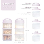 Termichy Stackable Formula Dispenser Portable Milk Powder Container, 2 Pack, Light Purple