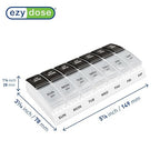 EZY DOSE Weekly (7-Day) AM/PM Pill Case, Medicine Planner, Vitamin Organizer, Small Pop-Out Compartments, 2 Times a Day, Black and Clear Lids (Pack of 2)