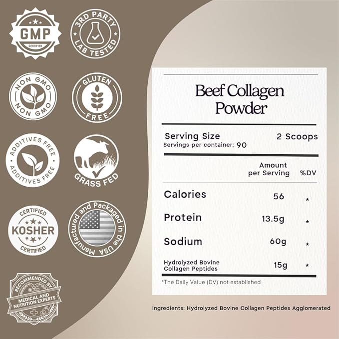 Zen Principle Grass-Fed Agglomerated Hydrolyzed Collagen Peptides 3 lb. Anti-Aging Protein Powder for Healthy Hair, Skin & Joints. Paleo and Keto Friendly, GMO and Gluten Free, Pasture-Raised Bovine.