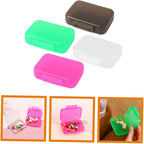 4pcs Small Plastic Travel Pill Boxes with Tight Seal Portable Vitamin Organizer for Daily Medicine Storage Multi Color Mini Rectangular Containers for Jewelry and Small Items