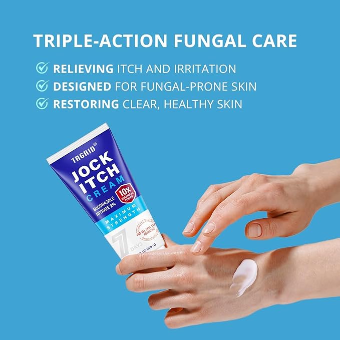 Jock Itch Cream: Jock Itch Relief for Men and Women - Extra Strength Antifungal Cream for Skin - Relief for Itchy Skin - Soothes Itchy - Irritated Skin - Relieves Itching Burning Irritations - 3.5 OZ