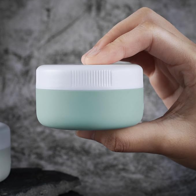 Kuangre Travel Containers for Toiletries, Silicone Cream Jars BPA-Free, Leak-proof 1.35oz Travel Size Containers, Portable Size Silicone Jars with Lid for Cosmetic Face Hand Body Cream (4 Pack)