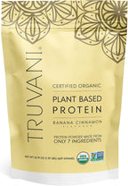 Truvani Vegan Pea Protein Powder | Banana Cinnamon | 20g Organic Plant Based Protein | 20 Servings | Keto | Gluten & Dairy Free | Low Carb | No Added Sugar