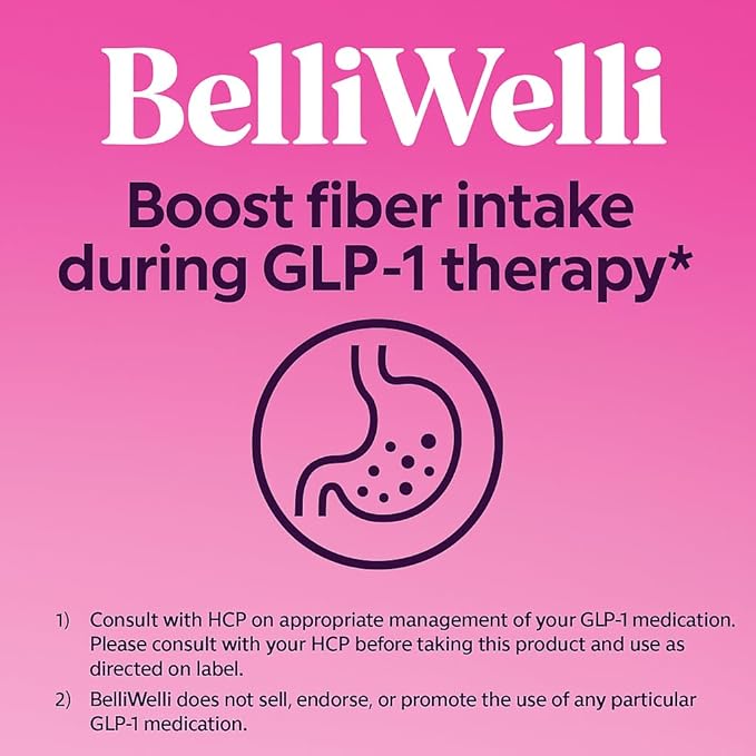 BelliWelli Fiber Supplement for Women & Men Premium Daily Fiber Powder from Organic Acacia with Added Collagen Electrolytes & Probiotics No Bloat Constipation & Gut Health Support(Strawberry Lemonade)