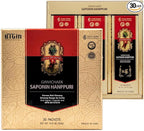 Saponin Hanppuri Everyday Korean Red Panax Ginseng Extract Stick - 3000mg High Potency Liquid Supplement - Caffeine Free Energy & Immune Support - 30 Packets