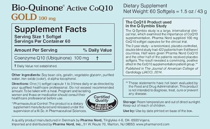 Pharma Nord - The Original CoQ10 • Clinically Proven • High Absorption • Heart Health • Fertility • Healthy Aging • Cellular Energy • Antioxidant • Gluten-Free • 100 mg Coenzyme Q10 • 150 Softgels
