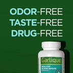 Garlique Garlic Extract Supplement, Healthy Blood Sugar Formula, Blood Sugar Support, 6000 mcg allicin, Odorless & Vegan, 60 Caplets