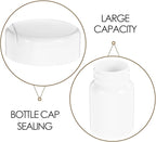 Zerodeko 5pcs 80cc White Plastic Pill Container with Lid, Small Travel Medicine Bottle for Capsules, Powder, Tablets Storage, Portable Mini Pill Organizer for Daily Use