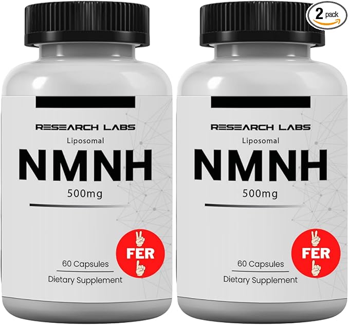 Research Labs 2 Pack Liposomal NMNH (NMN Supplement Alternative) 500mg Per Serving | 120 Capsules (Dihydronicotinamide Mononucleotide) NAD Supplement to Boost NAD+ Levels for Anti Aging