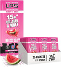 Nutritional Designs LPS Liquid Collagen & Whey Protein Supplement - Non-GMO Drink, Sugar-Free - Promotes Healthy Skin & Hair for Men & Women, Watermelon, Single Serve (25 Packets)