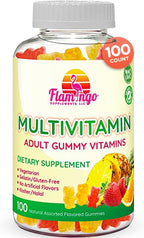Flamingo Supplements Multivitamin Gummies | Vegan Friendly, Kosher Halal NO Gluten or Gelatin, no GMO| for Men, Women & Kids| 3 Natural Flavors | Vitamins C, B3, B12, Biotin, Zinc & More| 100 Gummies