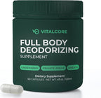 Body Deodorizing Supplement - 200mg Chlorophyll Capsules for 24hr Freshness | Gut & Skin Health | Vegan Body Magic Capsules (60ct)