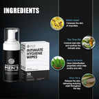 Skin Elements Intimate Hygiene Combo| Intimate Wash Men 120 ml+Intimate Wipes 30 Individual Sachets With Tea Tree & Neem Extracts - pH Balanced Foaming Wash Prevents Irritation & Bad Odor