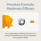 Better Way Health™ Turmeric Curcumin C3 Complex - 1000mg Curcumin C3® with BioPerine® – High Absorption Joint Support – 60 Caplets
