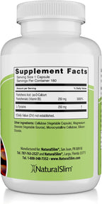 NaturalSlim Stress Relief Supplement - Stress Defender, High Cortisol Reducer, Control Cravings, Sleep & Metabolism Support with Vitamin B5 Pantothenic Acid & L Tyrosine - 180 Vegetable Capsules