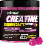 Creatine Monohydrate Gummies 6g for Men & Women, Potent Creatine Supplement, Chewables Creatine for Energy Boost, Increase Strength and Build Muscle, Gluten-Free, Sugar Free,120 Count