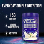 Vega Protein Made Simple Protein Powder, Vanilla - Stevia Free, Vegan, Plant Based, Healthy, Gluten Free, Pea Protein for Women and Men, 2.2 lbs (Packaging May Vary) (Pack of 1)