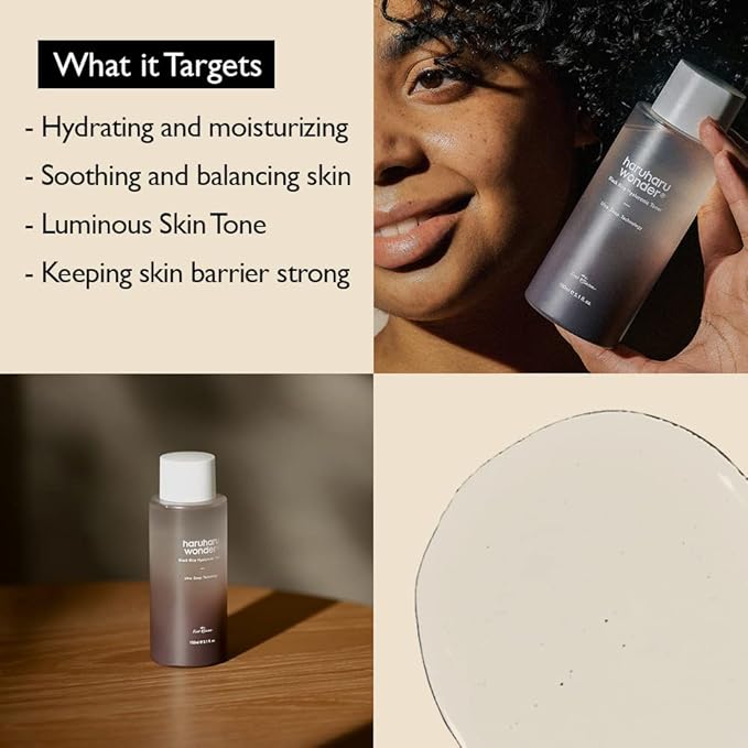 haruharu Wonder Black Rice Hyaluronic Toner, Deep Hydration, Glass Skin, Hyaluronic Acid, Lavender Oil, Skin Plumpling, Korean Skincare, Vegan, Cruelty-Free, 5.1 fl.oz