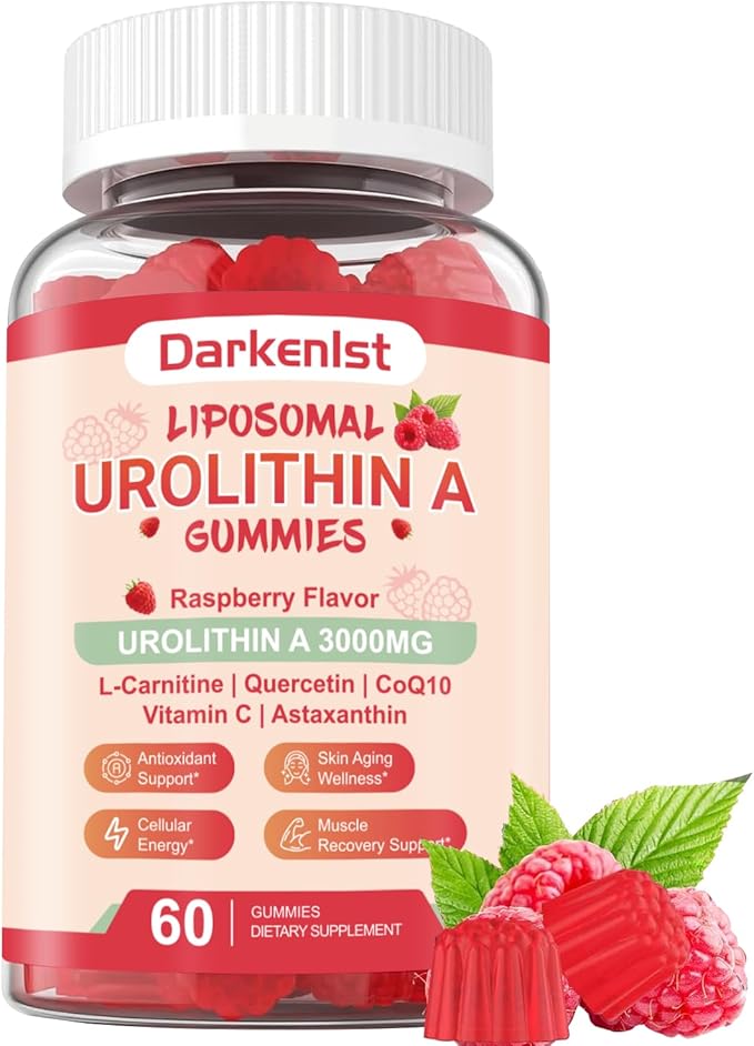 Liposomal 3000mg Urolithin A Gummies Complex CoQ10, Resveratrol, L-Carnitine, Quercetin, Astaxanthin | 7-in-1 Mitochondrial Support Supplement for Cellular Support, Vitality & Wellness Aging