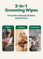 Earth Rated Pet Wipes for Dogs and Cats, Hypoallergenic, 3-in-1 Cleaning, Deodorizing and Hydrating, for Grooming Paws, Body and Butt, New White Tea and Basil Scent, 400 Count