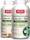 Jarrow Formulas Saccharomyces Boulardii + MOS - 5 Billion Viable Organisms Per Serving - 90 Delayed Release Veggie Caps, 2 Pack - Probiotic + Prebiotic - Intestinal Tract Support - Up to 180 Servings