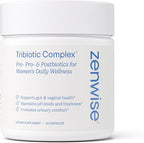 Zenwise Health Womens Triobiotic Complex Supplement for Digestive, Gut Flora & Vaginal Health - Daily Probiotics for Women with Digestive Supports Bloating & Gas Relief - 60 Count