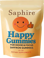 Gummies – Calm & Focus Support Gummies, Sugar-Free Saffron Chews with Passion Flower & Chamomile, Daily Mood Balance Supplement, 60 Count(30-Day Supply).(1)